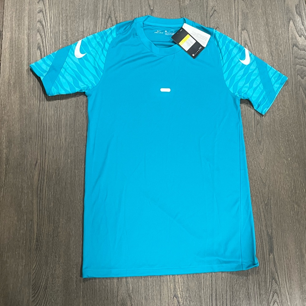 NWT Nike Mens Aqua Blue Slim-FIT Strike Soccer T-Shirt - Size S